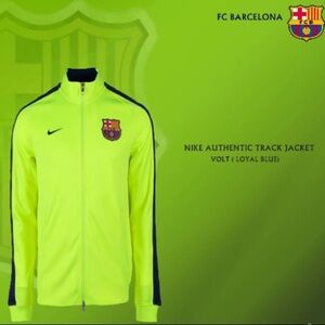 NWOT FC Barcelona Lime Green Nike Track Jacket